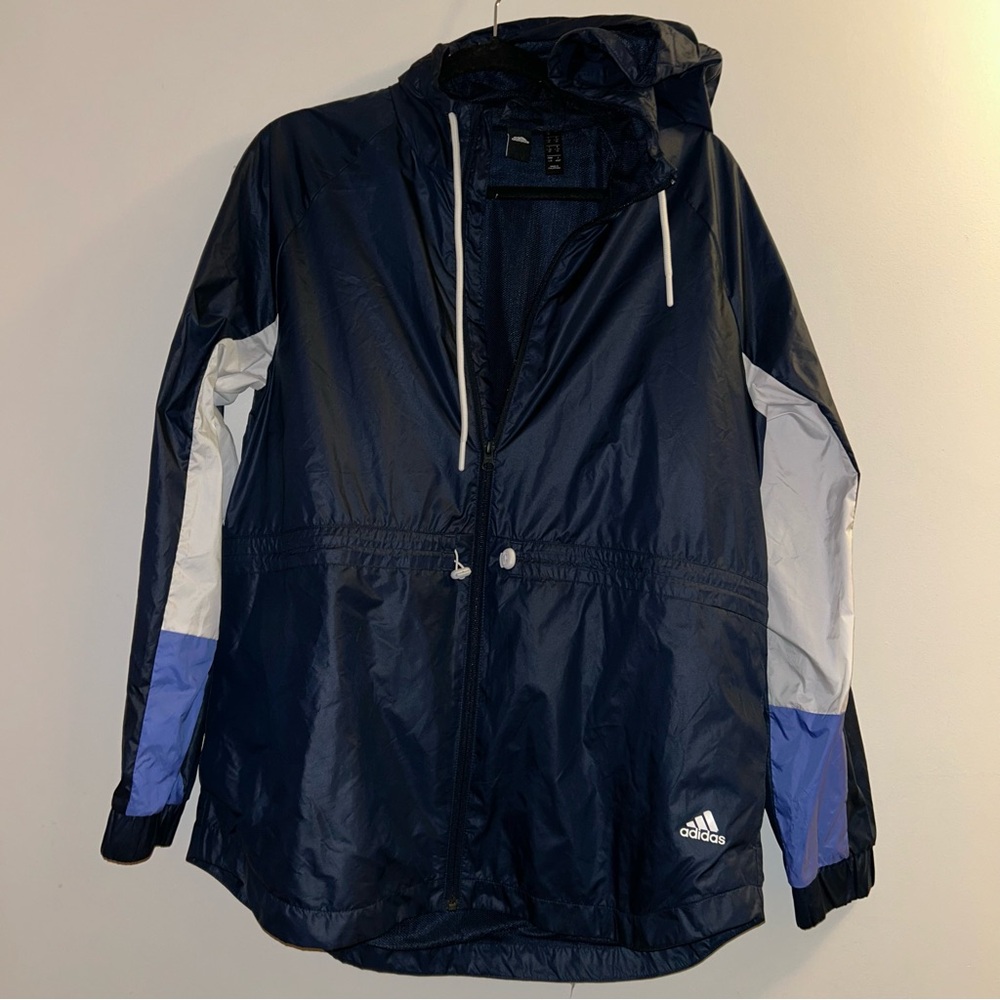 Adidas Women’s Windbreaker Jacket Large Blue